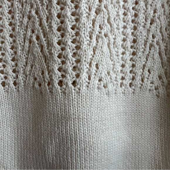 BOZ Crochet Knit Top Cream Open Knit Boho Sweater Canada - Picture 6 of 8